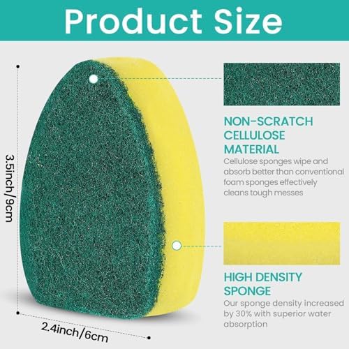 Recargas para Esponja de Lavado de Trastes, Esponja con Mango, Paquete de Reemplazo No Rascante para Dishwand, Pads para Limpiar con Dispensador de - imagen 8