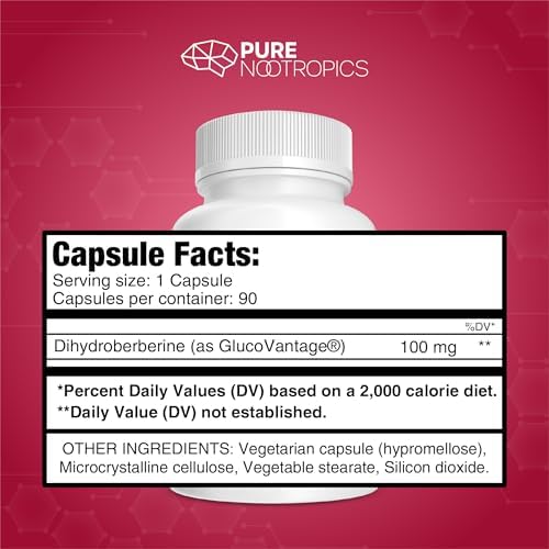 Suplemento de Dihidroberberina Pure Nootropics (GlucoVantage) 100 mg, 90 Cápsulas | Super Berberina - imagen 7