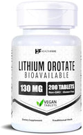 Suplemento de Orotato de Litio HealthFare 130mg | 200 Tabletas Vegetarianas | Mineral Traza de Alta Biodisponibilidad | Apoyo para Ánimo, Cerebro y - imagen 1