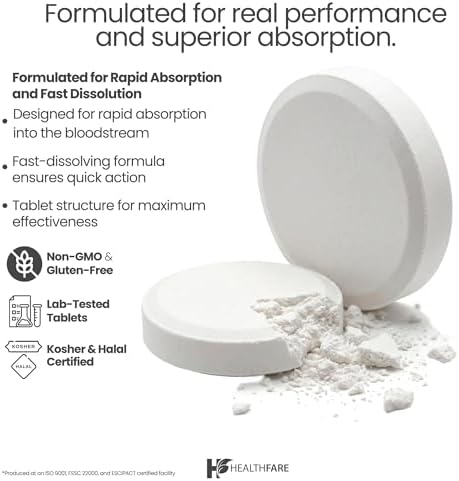 Suplemento de Orotato de Litio HealthFare 130mg | 200 Tabletas Vegetarianas | Mineral Traza de Alta Biodisponibilidad | Apoyo para Ánimo, Cerebro y - imagen 4