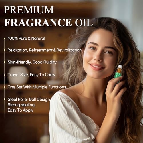 Set de Aceites Esenciales Roll-On (Paquete de 8) 8 Aromas Relajantes, Regalos de Cuidado Personal para Mujeres, Mezclas Naturales de Aromaterapia, - imagen 3