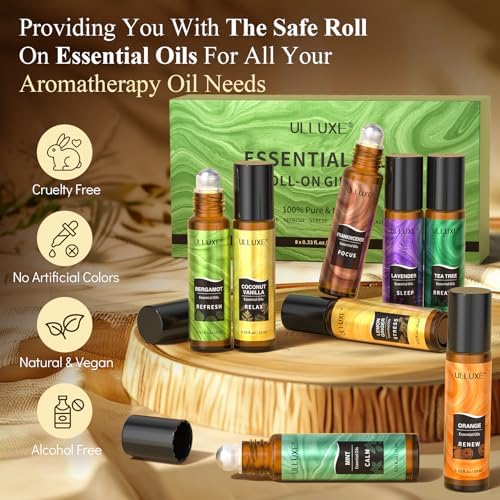 Set de Aceites Esenciales Roll-On (Paquete de 8) 8 Aromas Relajantes, Regalos de Cuidado Personal para Mujeres, Mezclas Naturales de Aromaterapia, - imagen 8