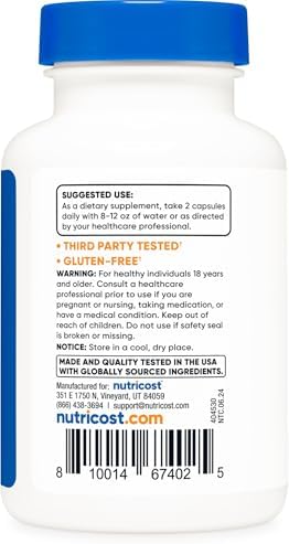 Nutricost Artemisinina 200mg, 120 Cápsulas Vegetarianas - Sin OGM, Libre de Gluten, 60 Porciones - imagen 4