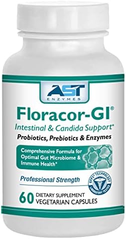 AST Enzymes Floracor - Apoya la Salud Intestinal y Digestiva - Fórmula Premium de Probióticos, Prebióticos y Enzimas - 60 Cápsulas Vegetarianas - imagen 1