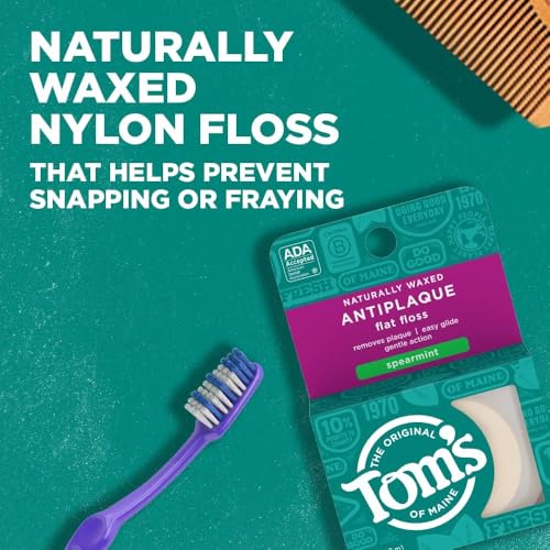 Hilo Dental Natural Antiplaca Cera Tom's of Maine, Menta, 32 Yardas, Paquete de 2 - imagen 2