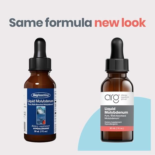 Suplemento Líquido de Molibdeno Allergy Research Group - Apoyo al Metabolismo del Azufre, Detox, Ácido Úrico, Minerales Traza, 25mcg en Gotas - 1 Fl - imagen 2