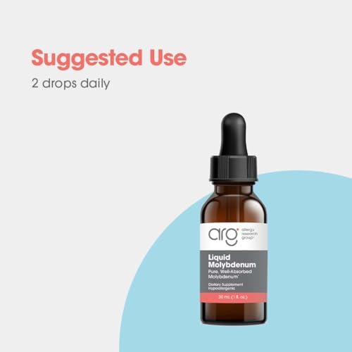 Suplemento Líquido de Molibdeno Allergy Research Group - Apoyo al Metabolismo del Azufre, Detox, Ácido Úrico, Minerales Traza, 25mcg en Gotas - 1 Fl - imagen 4