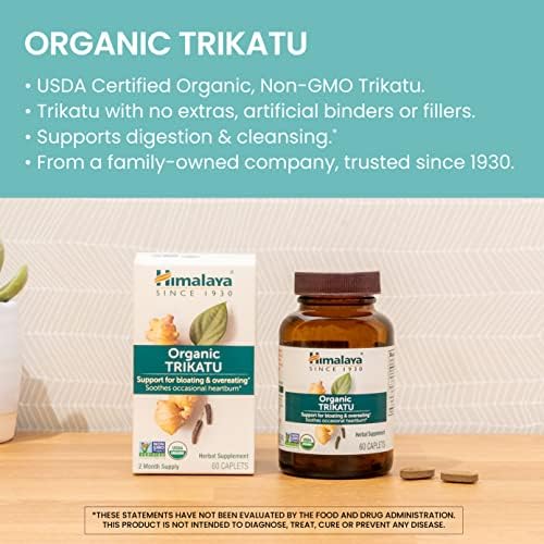 Himalaya Trikatu Orgánico, Suplemento Digestivo de 60 Días - Alivio de Distensión, Acidez e Indigestión - Vegano, Libre de Gluten, 60 Tabletas - imagen 3