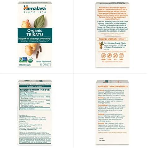 Himalaya Trikatu Orgánico, Suplemento Digestivo de 60 Días - Alivio de Distensión, Acidez e Indigestión - Vegano, Libre de Gluten, 60 Tabletas - imagen 7