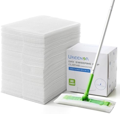 Repuestos para Mopas Secas UKEENOR - 160 Paños Desechables para Limpiar - Paños Electrostáticos - Empaque de 7.9x11.6 - imagen 1