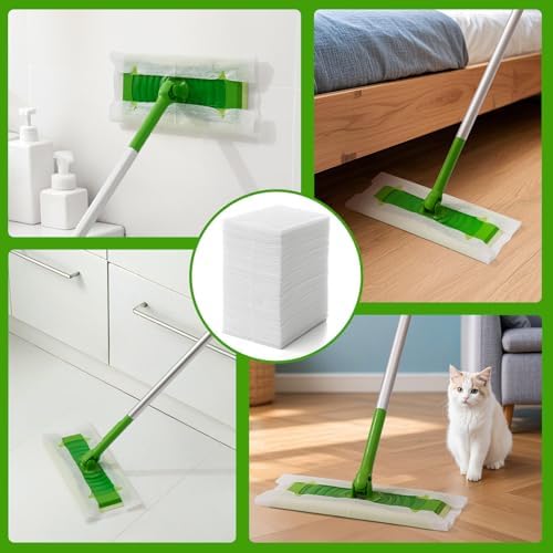 Repuestos para Mopas Secas UKEENOR - 160 Paños Desechables para Limpiar - Paños Electrostáticos - Empaque de 7.9x11.6 - imagen 5