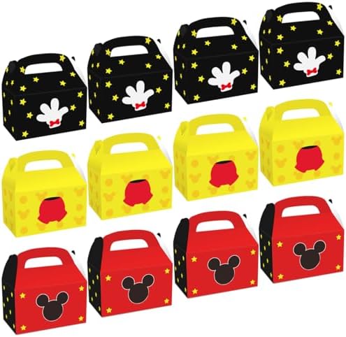 Caja de Regalo OULUN con 12 Piezas de Ratón de Caricatura, 3 Estilos de Favor de Fiesta para Cumpleaños de Niños, Decoraciones y Suministros - imagen 3