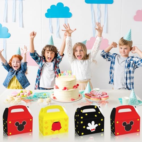 Caja de Regalo OULUN con 12 Piezas de Ratón de Caricatura, 3 Estilos de Favor de Fiesta para Cumpleaños de Niños, Decoraciones y Suministros - imagen 5