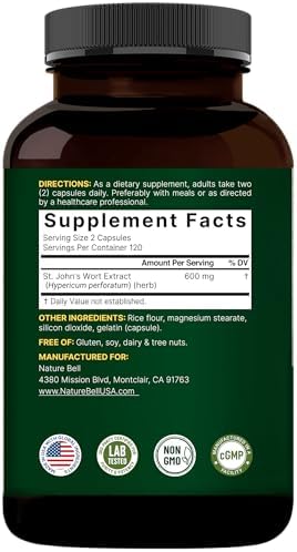 Extracto de Hierba de San Juan NatureBell, 240 Cápsulas – 600 mg por Porción – No OGM, Fabricado bajo cGMP - imagen 7