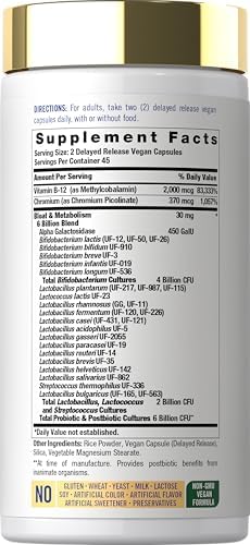 Carlyle Probiótico para la Hinchazón y Metabolismo | 90 Cápsulas | Alivio de Hinchazón | Apoyo Energético y de Azúcar | Vegano, No GMO, Sin Gluten - imagen 2
