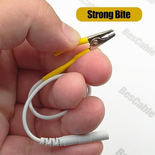 Cable de Clips Cocodrilo para Unidad TENS: 20 piezas de Cables de Conexión BesCable con Clips Cocodrilo - 10pcs Rojos + 10pcs Amarillos - imagen 4