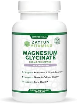Zaytun Halal Magnesio Glicinato 300mg, Alta Absorción, Libre de Gluten y Gelatina, No OGM, Vegetariano, 60 Tabletas, Hecho en EE. UU. - imagen 1