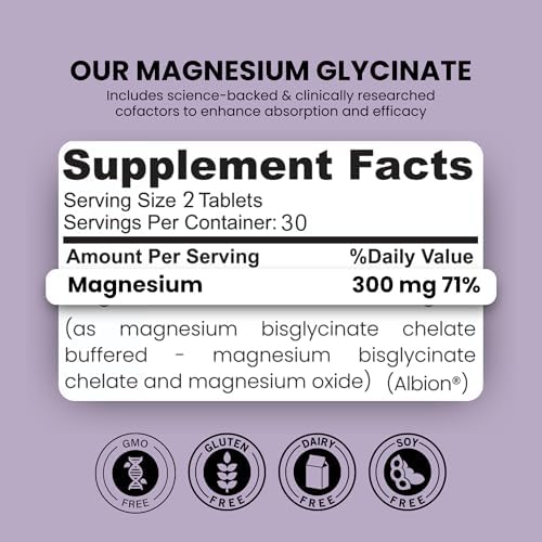Zaytun Halal Magnesio Glicinato 300mg, Alta Absorción, Libre de Gluten y Gelatina, No OGM, Vegetariano, 60 Tabletas, Hecho en EE. UU. - imagen 2