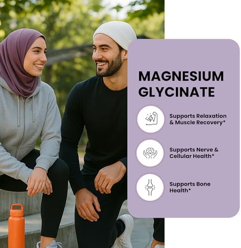 Zaytun Halal Magnesio Glicinato 300mg, Alta Absorción, Libre de Gluten y Gelatina, No OGM, Vegetariano, 60 Tabletas, Hecho en EE. UU. - imagen 4