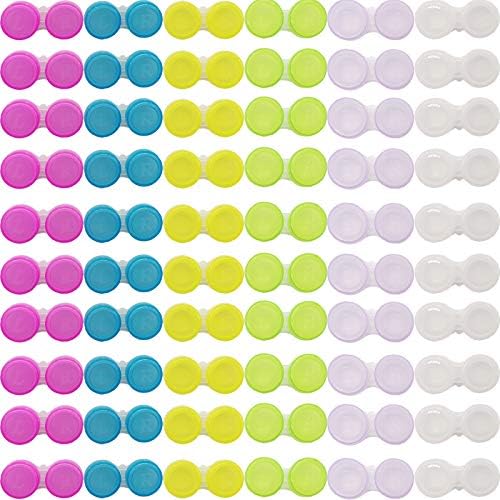 RONYOUNG 60PCS Estuches para Lentes de Contacto, Contenedor para Ojos Izquierdo/Derecho, 6 Colores - imagen 1