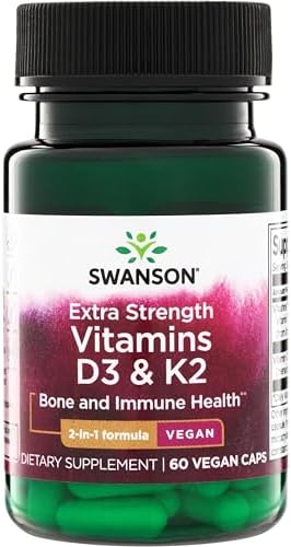 Swanson Suplemento Extra Fuerte D3 y K2 5,000 IU y 100 mcg - 60 Cápsulas Veganas - imagen 1
