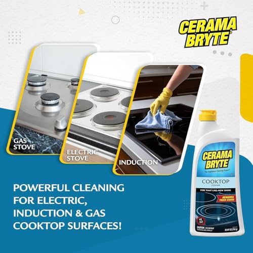 Kit de Limpieza para Estufas Cerama Bryte - Incluye Limpiador de 10 oz, 2 Almohadillas de Limpieza, 1 Herramienta POW-R Grip y 1 Raspador en - imagen 3