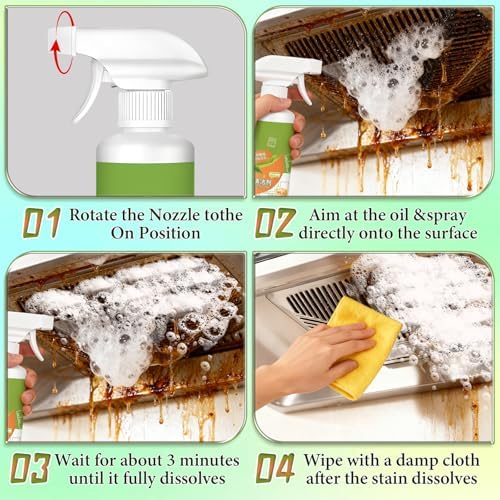 Fórmula de Enzimas Naturales para Electrodomésticos, Spray Limpiador Multiusos Fly Cleanse 2026, 300ML, Removedor Efectivo de Manchas para Horno, - imagen 7