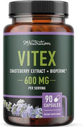 Suplemento de Vitex Chasteberry 600mg | Agnus Castus para el Equilibrio Hormonal Femenino, Menopausia, Regularidad Menstrual y Acné Hormonal* | 90 - imagen 1