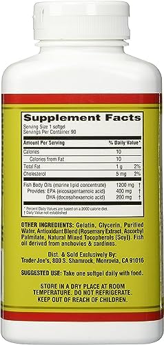 Suplemento Dietético de Ácidos Grasos Omega-3 Molecularmente Destilados de Trader Joe's - imagen 2
