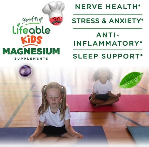 Gomitas de Magnesio Lifeable para Niños | 900mg de Citrato de Magnesio | Suplemento Sabroso para Niños | Sin Gluten | 90 Gomitas para Apoyo Muscular - imagen 3
