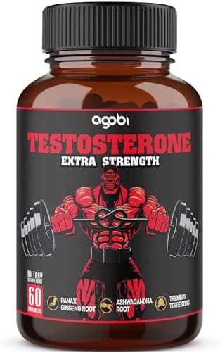 Suplemento de Testosterona para Hombres con Ashwagandha, Tribulus, Ginseng y Más - 11 Hierbas - Apoyo a la Fuerza - 60 Cápsulas Veganas, Suministro - imagen 1