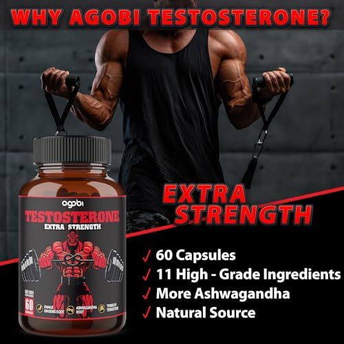 Suplemento de Testosterona para Hombres con Ashwagandha, Tribulus, Ginseng y Más - 11 Hierbas - Apoyo a la Fuerza - 60 Cápsulas Veganas, Suministro - imagen 5
