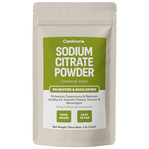 Polvo de Citrato de Sodio Coolinario (1 LB) | Regulador de pH y Emulsificante para Queso, Salsas y Bebidas | Mejora la Cremocidad y Reduce la Acidez - imagen 1