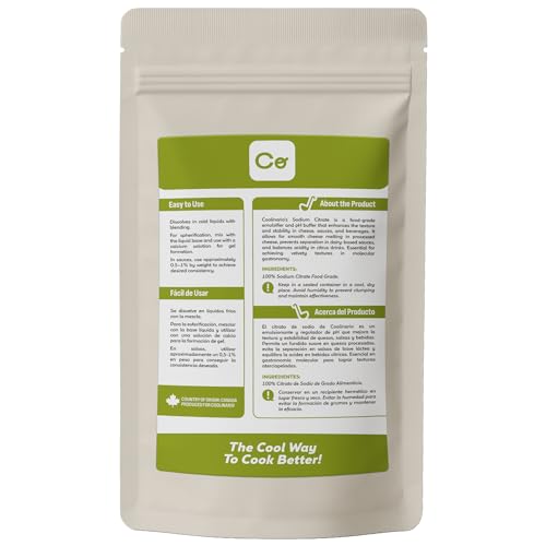 Polvo de Citrato de Sodio Coolinario (1 LB) | Regulador de pH y Emulsificante para Queso, Salsas y Bebidas | Mejora la Cremocidad y Reduce la Acidez - imagen 2