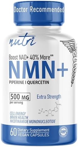 Suplemento de NMN 500mg - Nutri Ultra Alta Absorción de NMN Estabilizado, 40% Más NAD+ con Quercetina y Pimienta Negra - 60 Cápsulas - imagen 1