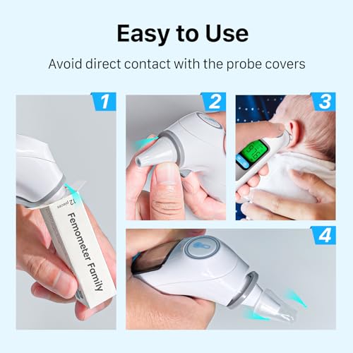 Tapa desechable para termómetro de oído Femometer 1015 - 96 piezas, filtros de lente para termómetros digitales de oído - imagen 6