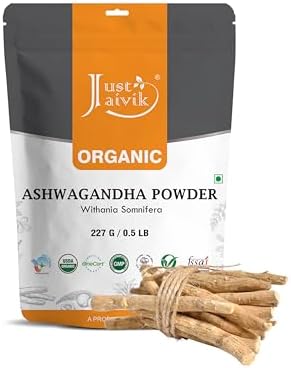 Polvo de Ashwagandha 100% Orgánico - Withania Somnifera - Certificado Orgánico USDA - 227g (0.5 LB) 8 oz - Suplemento Herbal Ayurvédico que Promueve - imagen 1