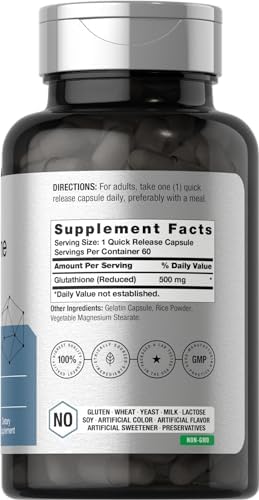 Horbäach Glutatión 500mg | 60 Cápsulas | Forma Reducida | Suplemento No Transgénico y Libre de Gluten - imagen 2