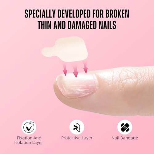 Hojas de Reparación de Uñas Pre-cortadas NOVO OVO, Capa de Fijación e Aislamiento, Vendaje para Uñas Rojas, 75 Unidades - imagen 4