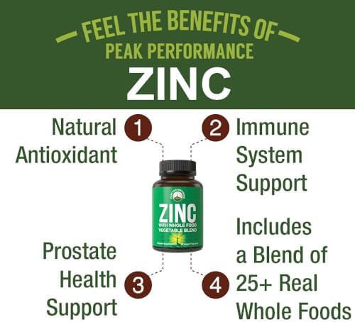 Suplemento Vegano de Zinc con Vitamina C + Mezcla de 25 Verduras y Frutas para Máxima Absorción. Cápsulas de Zinc 30mg para Adultos, Hombres y Mujeres - imagen 2