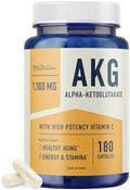 Suplemento AKG | 1100MG por Porción | Arginina Alfa Cetoglutarato con Calcio y Vitamina C | AAKG para el Envejecimiento Saludable, Longevidad, - imagen 1