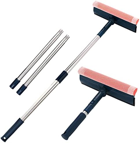Limpiador de Ventanas Profesional 2 en 1 con Mango de Acero Inoxidable de 56, Kit de Limpieza para Cristales y Parabrisas, Herramienta Multiusos para - imagen 1