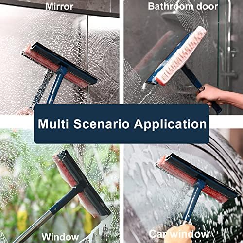 Limpiador de Ventanas Profesional 2 en 1 con Mango de Acero Inoxidable de 56, Kit de Limpieza para Cristales y Parabrisas, Herramienta Multiusos para - imagen 6