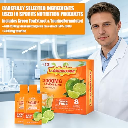Suplemento Líquido de L-Carnitina 3000 - Fórmula Pre-Entreno con Té Verde, Taurina y Electrolitos para Rendimiento Activo (30 Sobres) - imagen 8