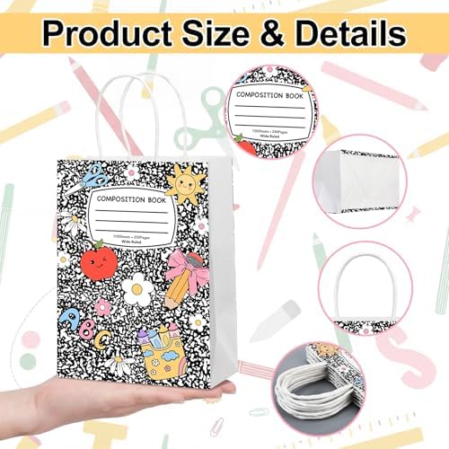 Bolsas de Regalo Gueevin de 12 Pzs con Diseño de Cuaderno, Perfectas para Regalos de Agradecimiento a Maestros y Fin de Año Escolar - imagen 2