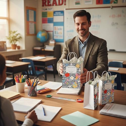 Bolsas de Regalo Gueevin de 12 Pzs con Diseño de Cuaderno, Perfectas para Regalos de Agradecimiento a Maestros y Fin de Año Escolar - imagen 4