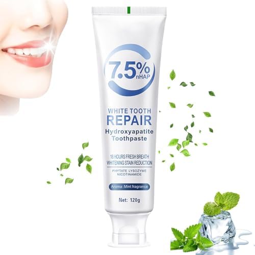 Pasta Dental de Hidroxiapatita para Protección del Esmalte y Fortalecimiento Dental, Menta Suave, Aliento Fresco, Uso Diario, 4.23 oz (2 PZS) - imagen 4