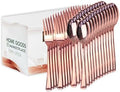 Set de Cubiertos Desechables en Oro Rosa, 120 Piezas: Cucharas y Tenedores - imagen 1