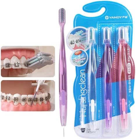 Cepillo de Dientes Ortodóntico Cóncavo YANDY para Brackets, Paquete de 3, Cepillo Interdental Autocontenido, Cerdas Suaves - imagen 1