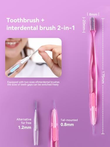 Cepillo de Dientes Ortodóntico Cóncavo YANDY para Brackets, Paquete de 3, Cepillo Interdental Autocontenido, Cerdas Suaves - imagen 2